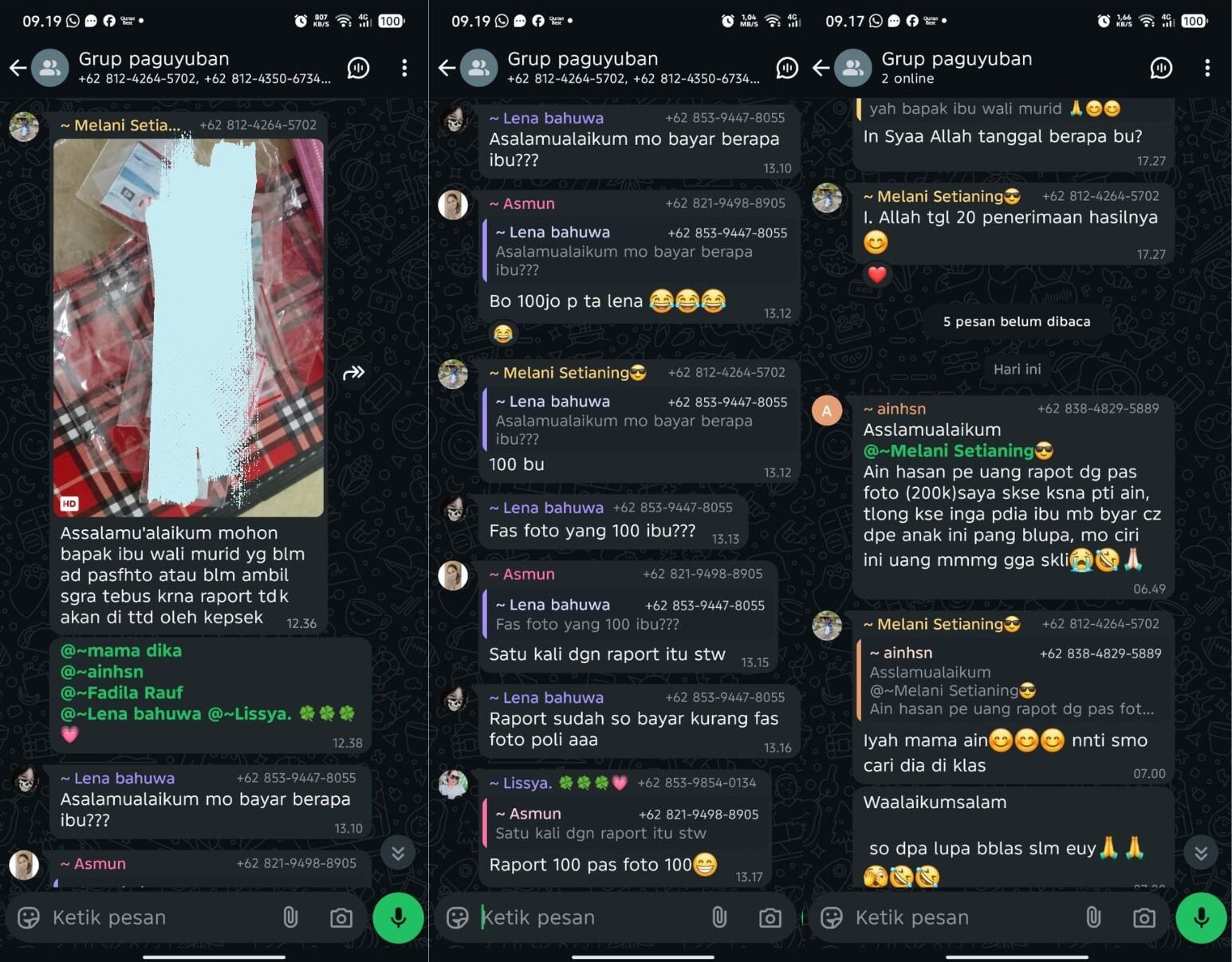 Viral Percakapan Grup WhatsApp Paguyuban SMAN 2 Negeri Lomboto, Wali Kelas Minta Pelunasan Biaya Rp200 Ribu untuk Pasfoto dan Raport