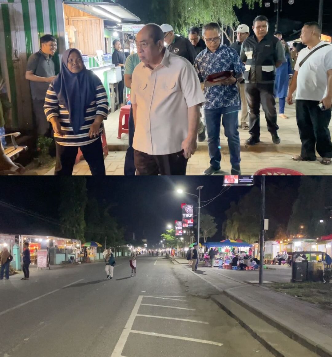 Wali Kota Gorontalo Tinjau Uji Coba Car Free Night di Kawasan Kuliner Kalimadu