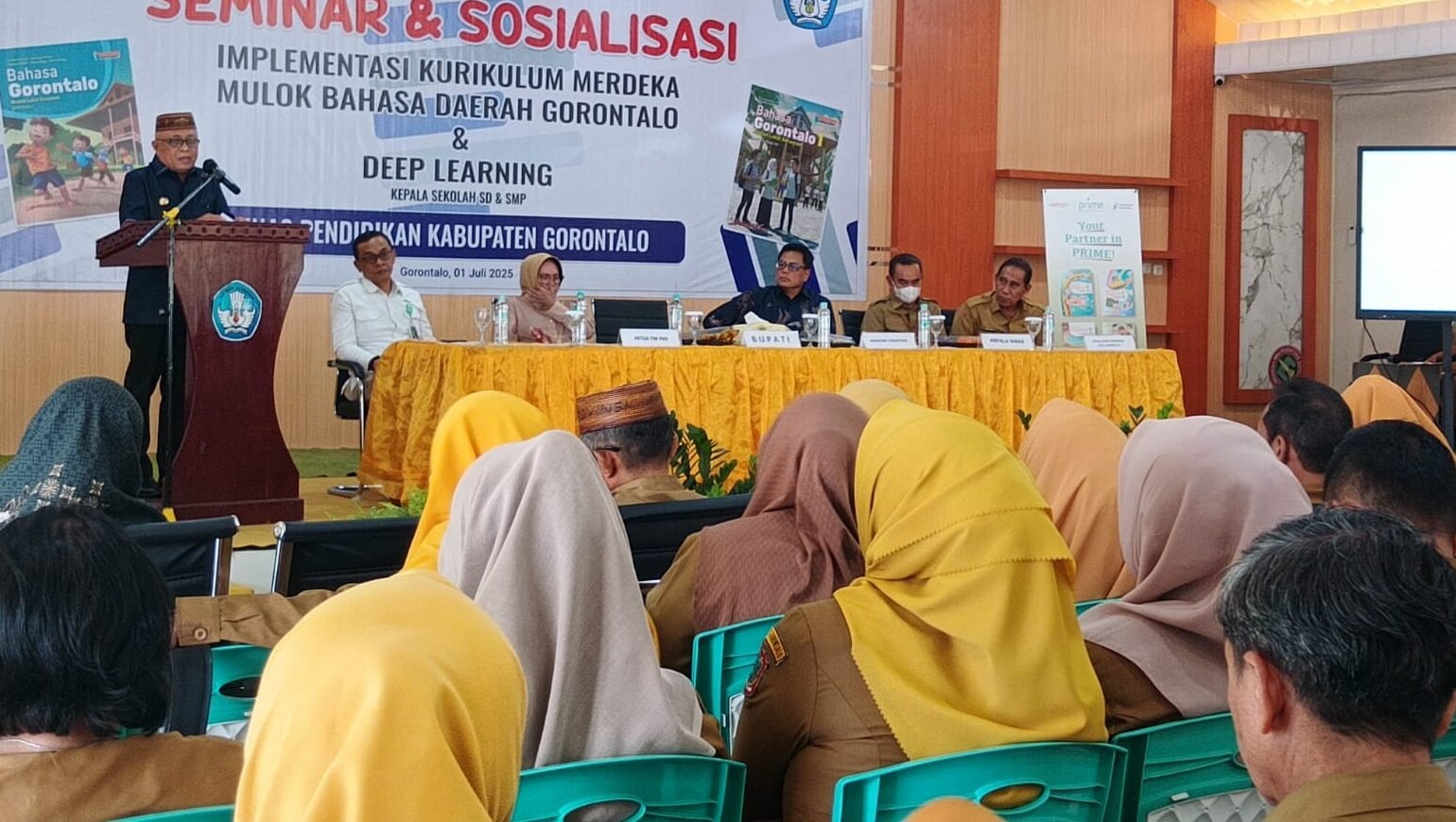 Bupati Sofyan Buka Seminar & Sosialisasi Kurikulum Merdeka Mulok Bahasa Daerah Gorontalo